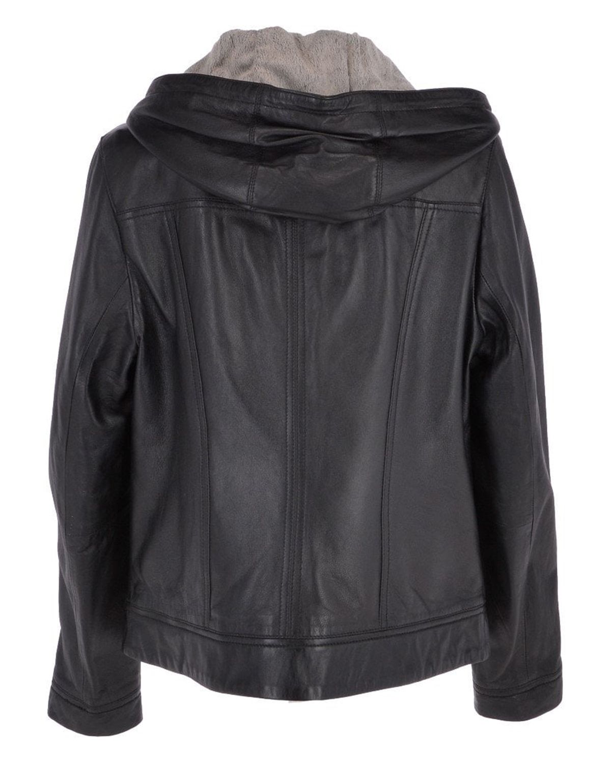 Glowrexs Women's Two-In-One Leather Hooded Jacket