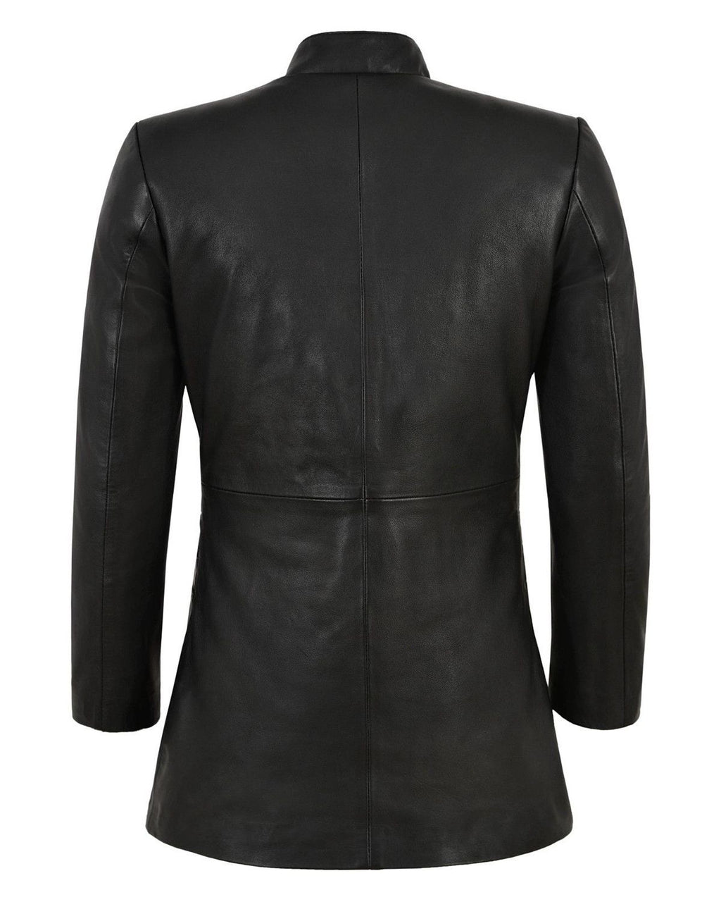 Glowrexs Women's 3/4 Black Real Leather Jacket