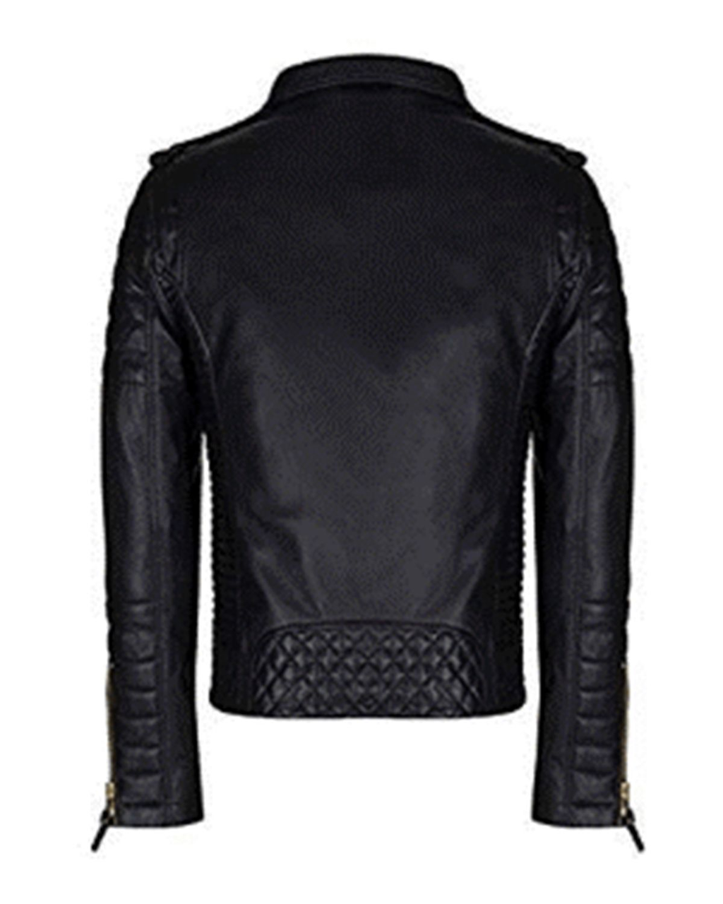 Glowrexs Men's Quilted Black Biker Jacket