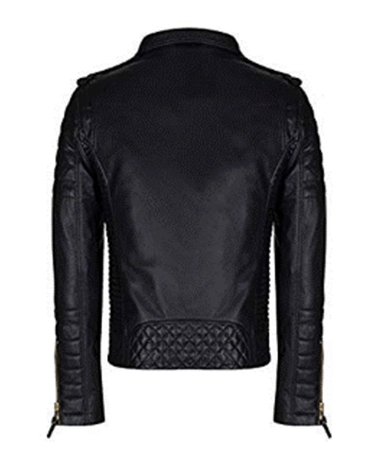 Glowrexs Men's Quilted Black Biker Jacket