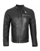 Glowrexs Men's Stylish Black Biker Fashion Real Leather Jacket