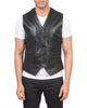 Glowrexs Men's Distressed Genuine Sheepskin Leather Vest