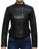 Glowrexs Women's Black Short Length Biker Jacket
