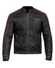 Glowrexs Mens Stylish Black Biker Real Leather Jacket
