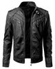 Glowrexs Men's Black Slim Fit Biker Real Leather Jacket