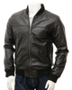 Glowrexs Men's Black Classic Leather Bomber Jacket