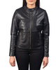Glowrexs Women's Plain Biker Leather Jacket