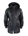 Glowrexs Men's Detachable Hooded 3/4 Long Black Duffle Coat