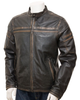 Glowrexs Men's Vintage Black Leather Biker Jacket