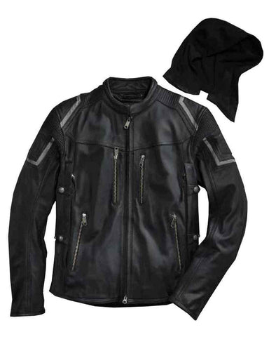 Glowrexs Harley Davidson Mens Triple Vent System Combustion Leather Jacket
