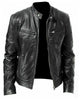 Glowrexs Men's Sword Cafe Racer Biker Real Sheepskin Leather Jacket