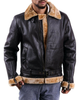 Glowrexs Men's Brown Fur Shearling Leather Jacket