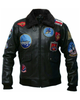 Glowrexs Mens Top Gun Tom Cruise Genuine Leather Jacket