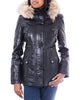 Glowrexs Women's Detachable Hooded Fur Collar Duffle Coat