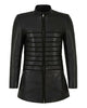 Glowrexs Women's 3/4 Black Real Leather Jacket