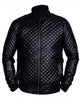 Glowrexs Mens Diamond Quilted Black Motorcycle Bomber Jacket