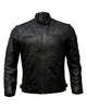 Glowrexs Men's Quilted Style Classic Biker Leather Jacket