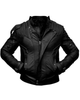 Glowrexs Men's Black Short Collar Biker Genuine Sheepskin Leather Jacket