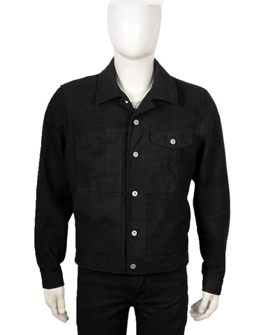 Glowrexs Yellowstone Black Suede Leather Jacket