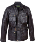 Glowrexs Mens Black Leather Coat
