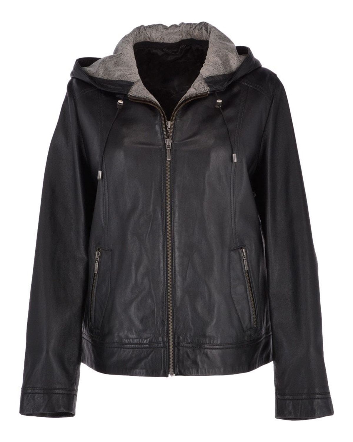 Glowrexs Women's Two-In-One Leather Hooded Jacket
