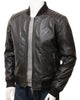 Glowrexs Men's Black Quilted Shoulder Bomber Leather Jacket