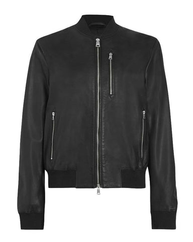 Glowrexs Womens Elegant Black Bomber Leather Jacket