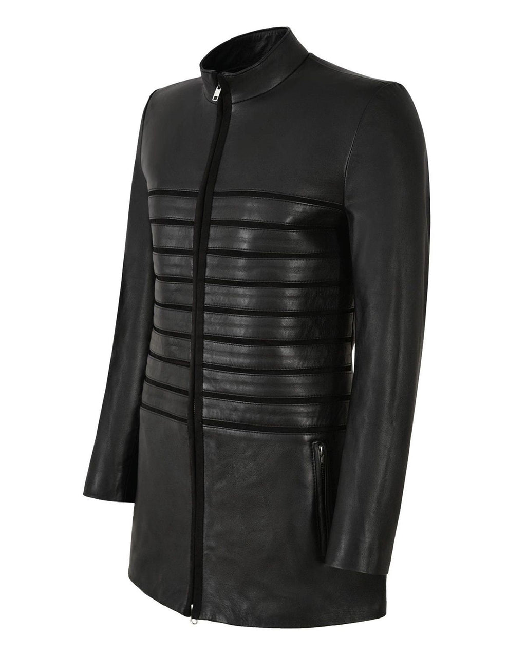 Glowrexs Women's 3/4 Black Real Leather Jacket