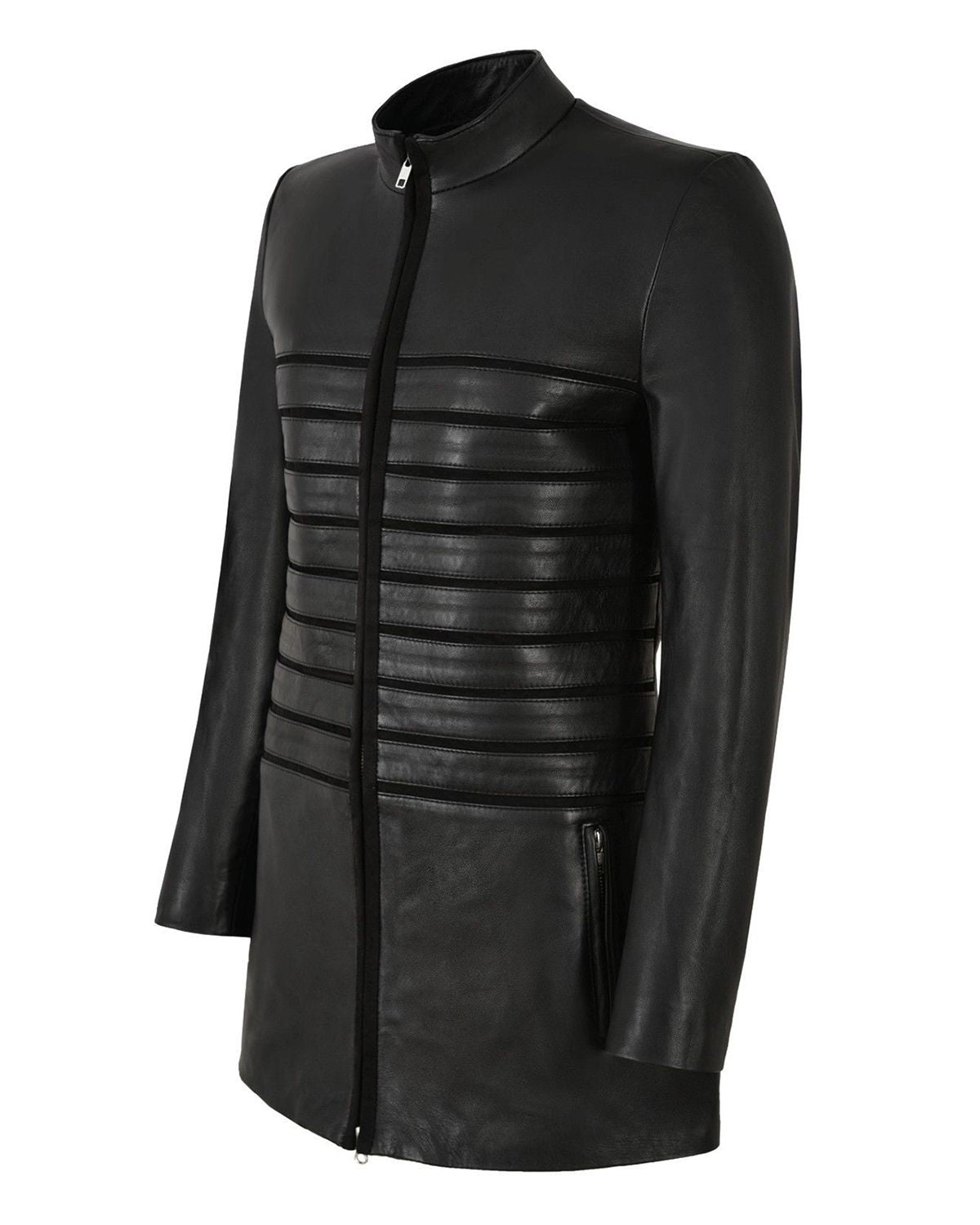 Glowrexs Women's 3/4 Black Real Leather Jacket