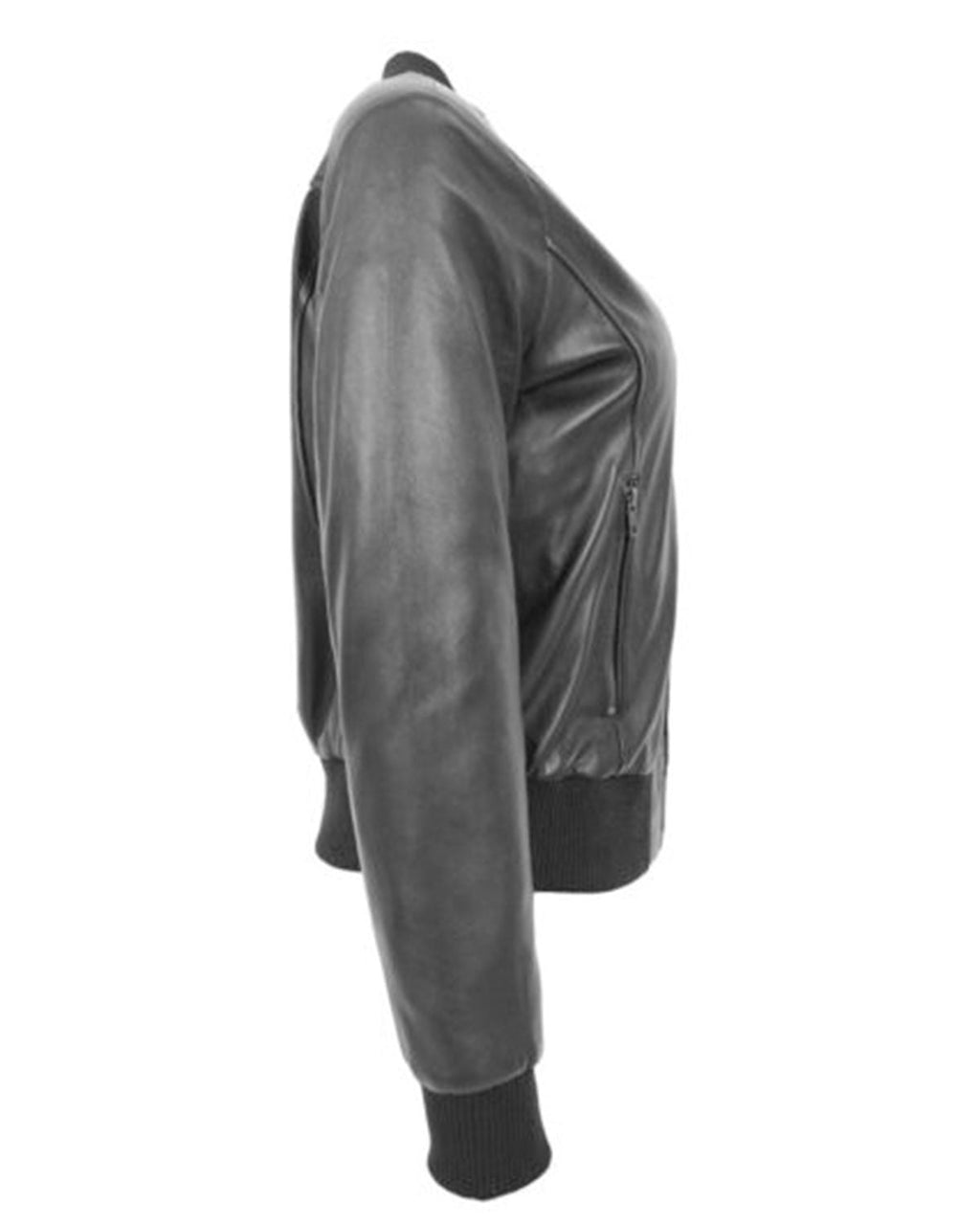 Glowrexs Women's Stylish Black Bomber Leather Jacket