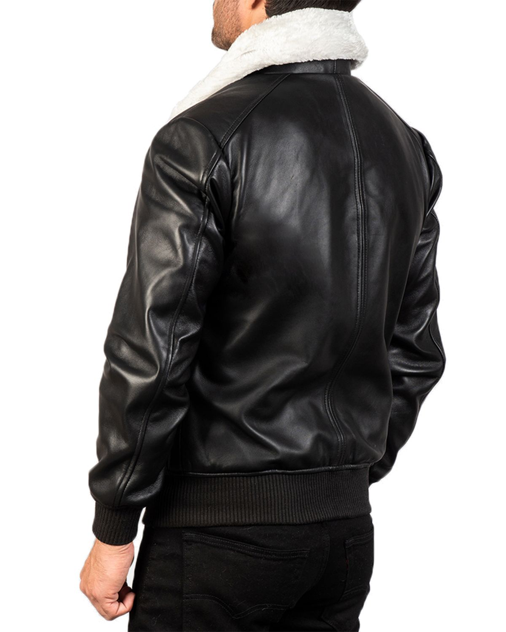 Glowrexs Men's G-1 Bomber Real Sheepskin Leather Jacket