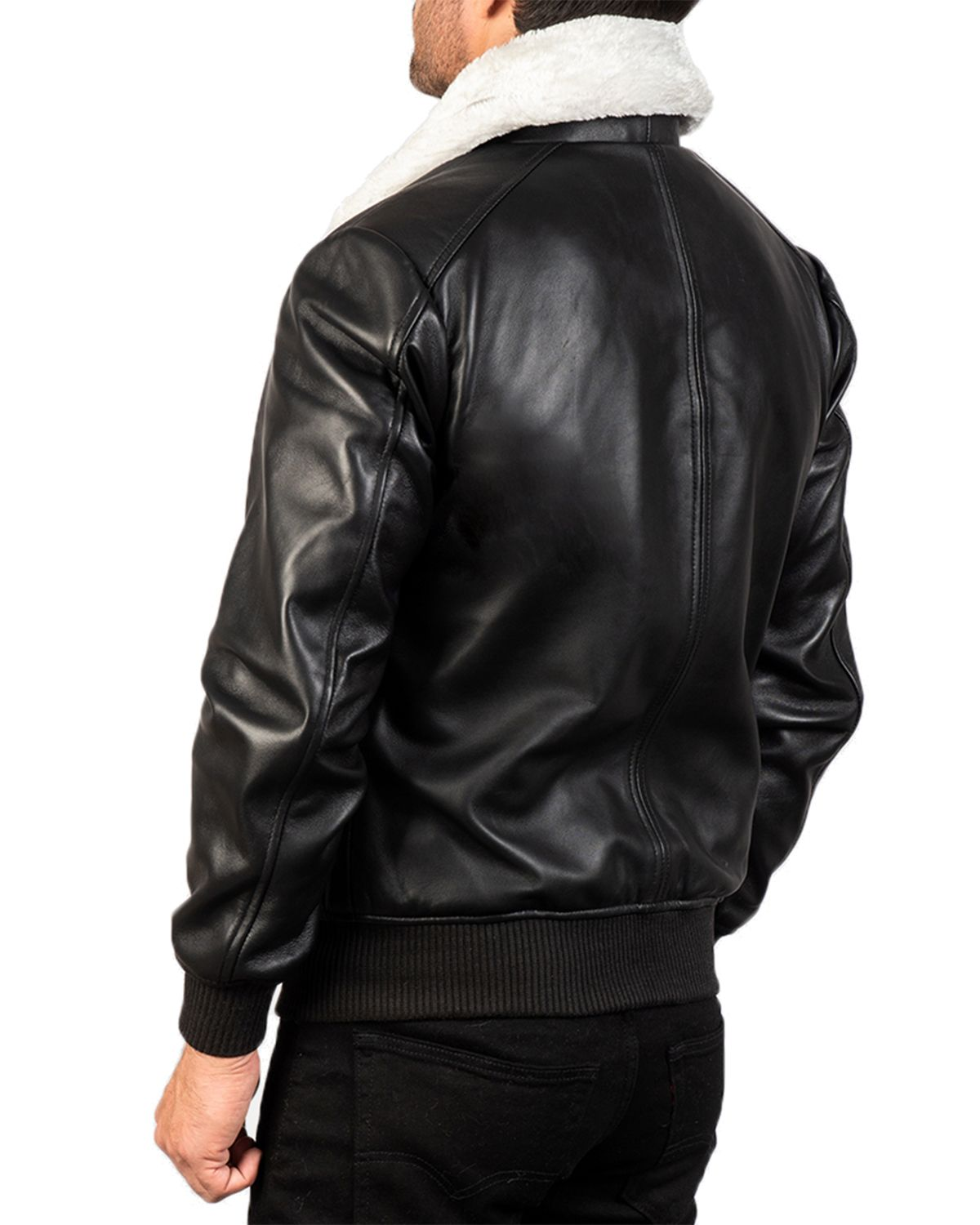 Glowrexs Men's G-1 Bomber Real Sheepskin Leather Jacket