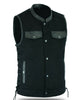 Glowrexs Mens Motorcycle Denim SOA Club Style Vest Gun Pockets Biker