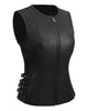 Glowrexs Womens Front Zip Closure Biker Leather Vest