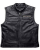 Glowrexs Harley Davidson Mens Embroidered Passing Link Leather Vest