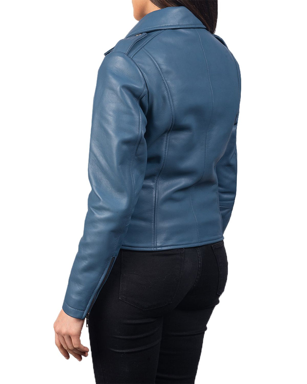 Glowrexs Women's Notch Collar Stylish Biker Leather Jacket