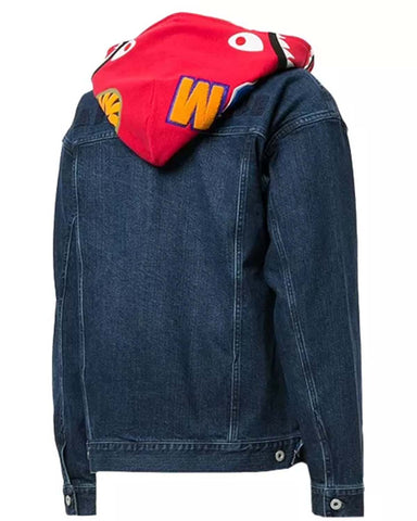 Glowrexs Red Blue Jean Jacket
