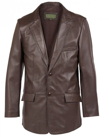Glowrexs Mens Brown Leather Blazer
