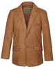 Glowrexs Mens Tan Two Button Nubuck Brown Leather Blazer