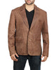 Glowrexs Mens Brown Leather Blazer Jacket