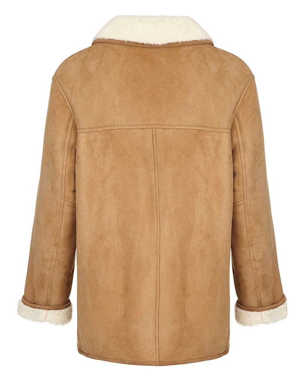Glowrexs Men's Camel Brown Fur Shearling Real Leather Duffle Coat