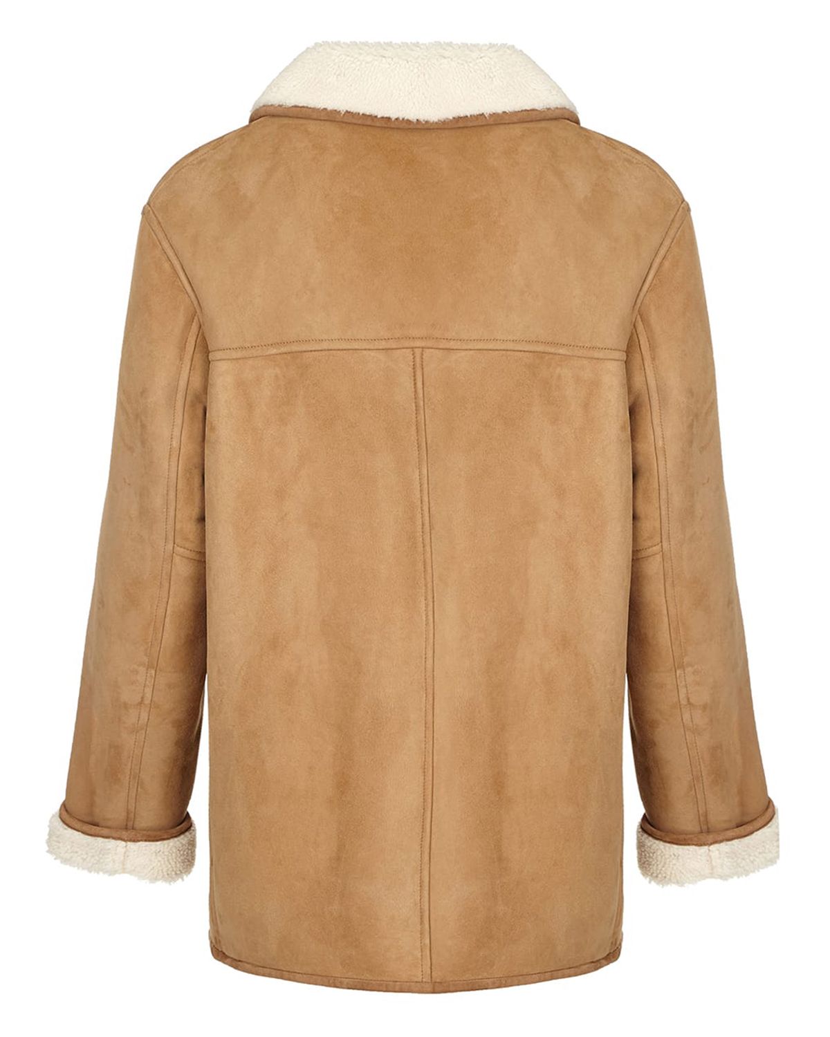 Glowrexs Men's Camel Brown Fur Shearling Real Leather Duffle Coat