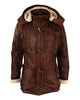 Glowrexs Men's Detachable Brown Duffle Coat