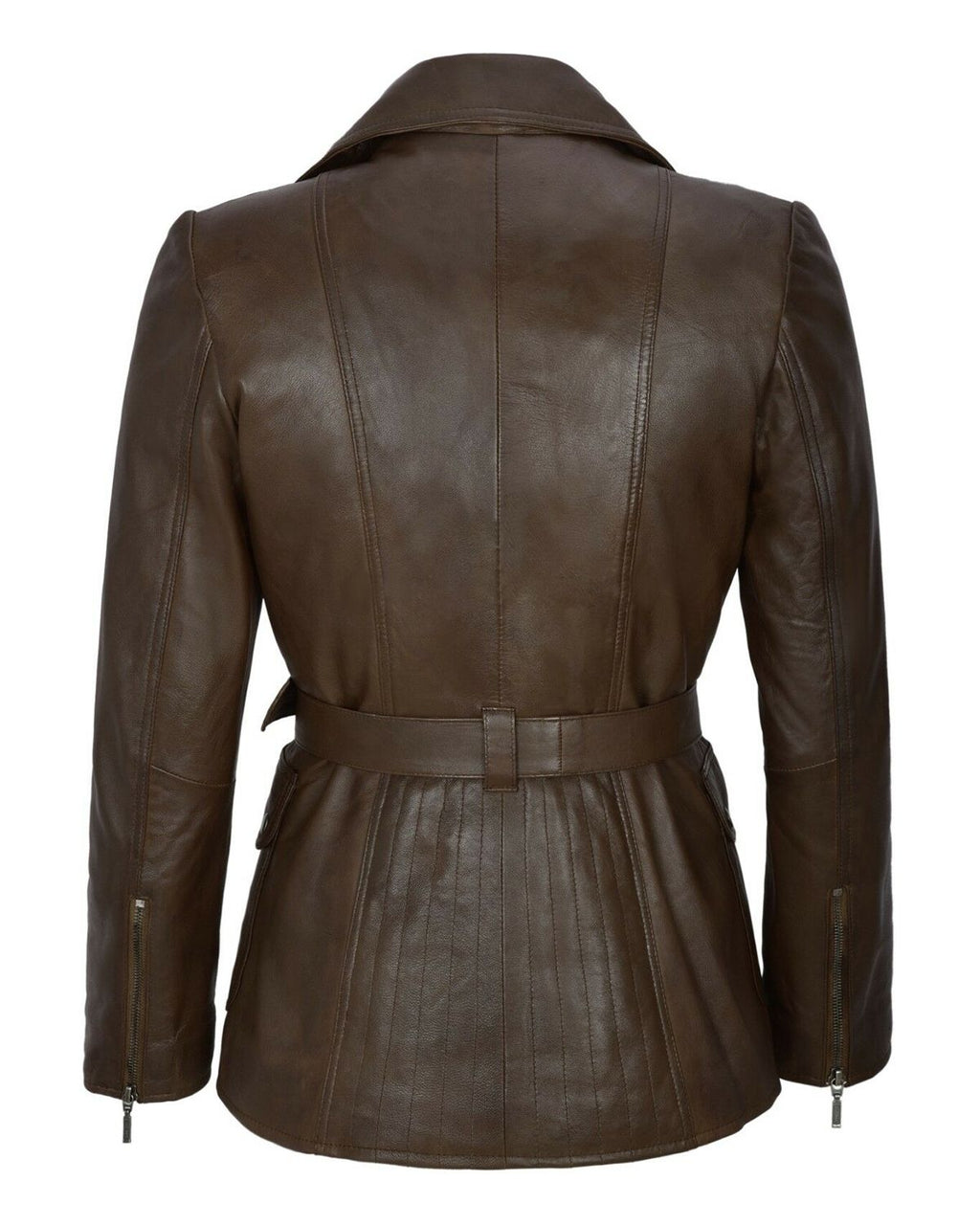 Glowrexs Women's Classic Mid Length Brown Trench Coat