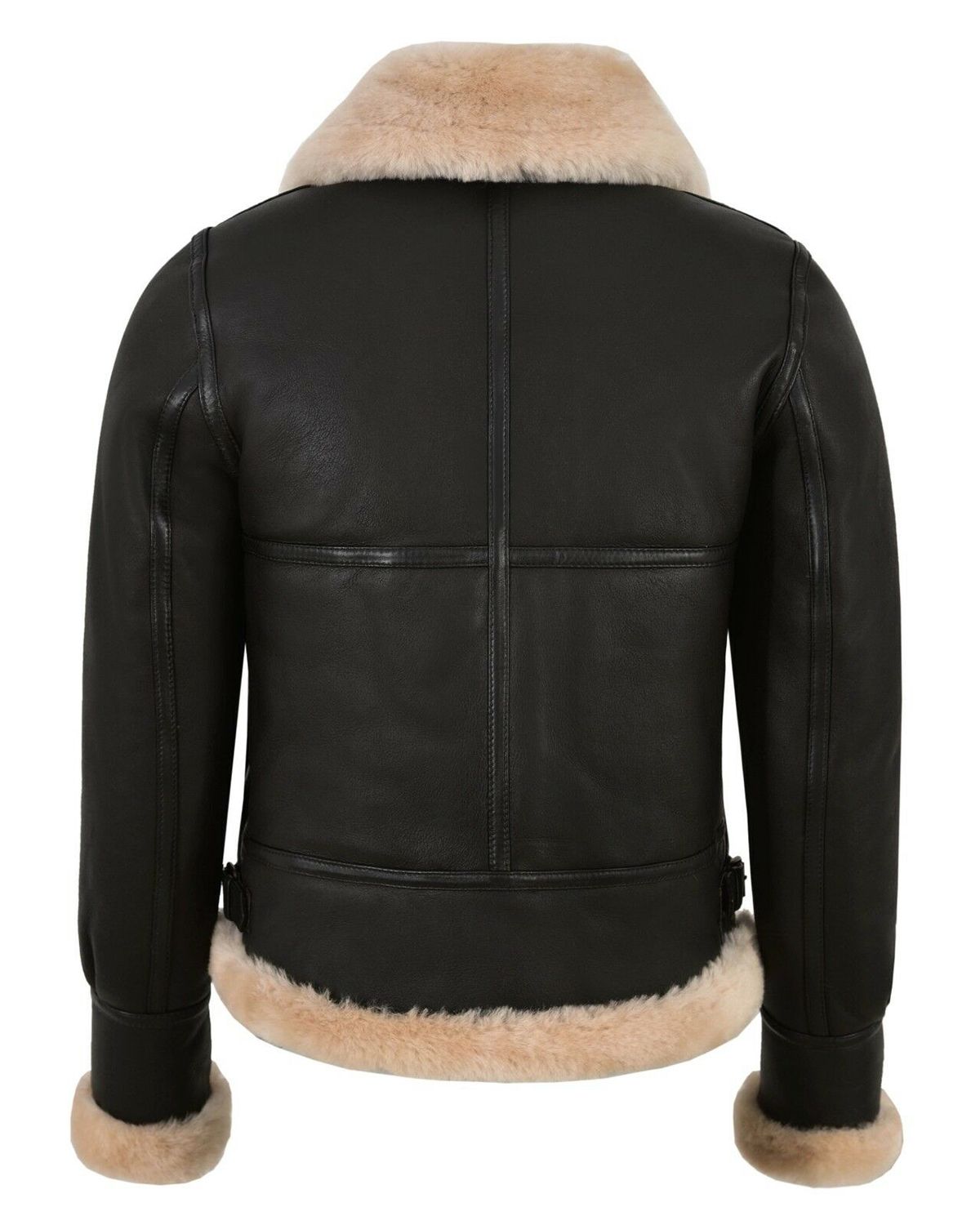 Glowrexs Women's RAF B3 Flying Bomber Aviator Style Leather Jacket