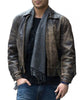 Glowrexs Men Eve Zac Distressed Brown Leather Jacket