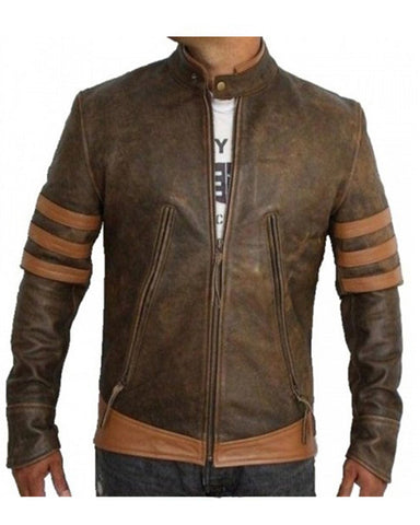 Glowrexs Distressed Brown Motorcycle Leather Jacket