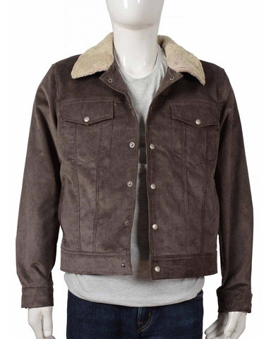 Glowrexs Yellowstone Fur Collar Brown Corduroy Jacket