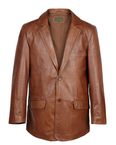 Glowrexs Chestnut Mens Brown Leather Blazer