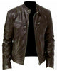 Glowrexs Men's Sword Cafe Racer Biker Real Sheepskin Leather Jacket